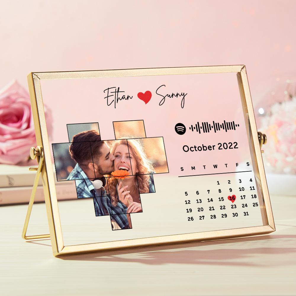 Personalized Metal Photo Frame Calendar Acrylic Ornament Custom Spotify Home Decor