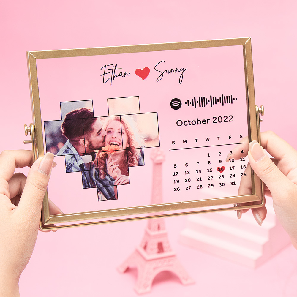 Personalized Metal Photo Frame Calendar Acrylic Ornament Custom Spotify Home Decor