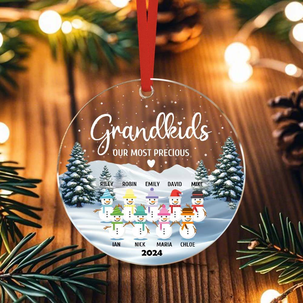 Personalized Snowman Ornament with Name Christmas Family Ornament for Christmas Gifts -