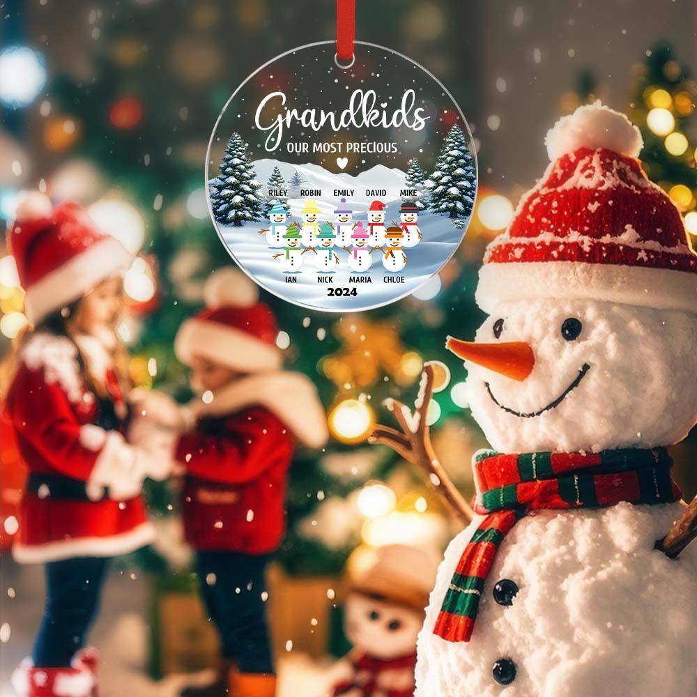 Personalized Snowman Ornament with Name Christmas Family Ornament for Christmas Gifts -