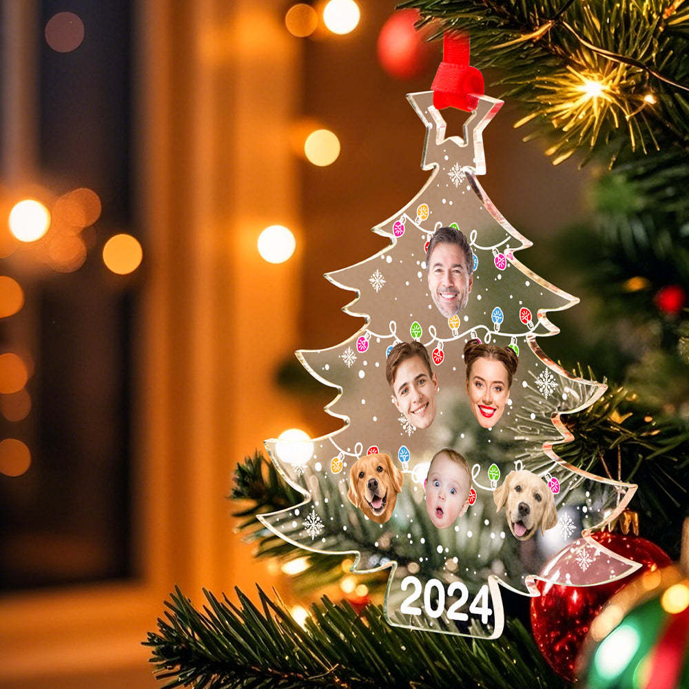 Personalized Photo Christmas Tree Family Ornament Funny Christmas Ornament Gift for Family -