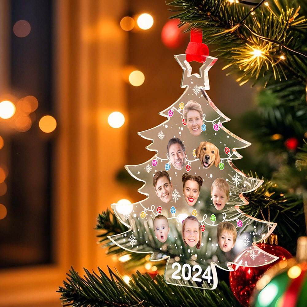Personalized Photo Christmas Tree Family Ornament Funny Christmas Ornament Gift for Family -
