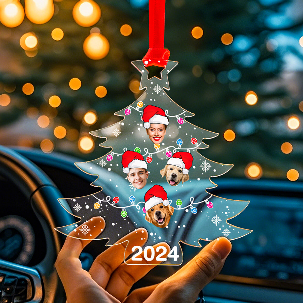 Personalized Family Photo Christmas Tree Ornament Christmas Decorate Gift for Family -
