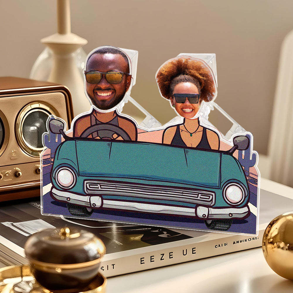 Personalized Face Couple In Car Shaking Head Standee Gift for Couple -