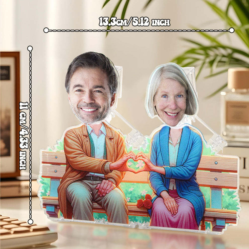 Personalized Face Grow Old Together Shaking Head Standee Gift for Dad and Mom -