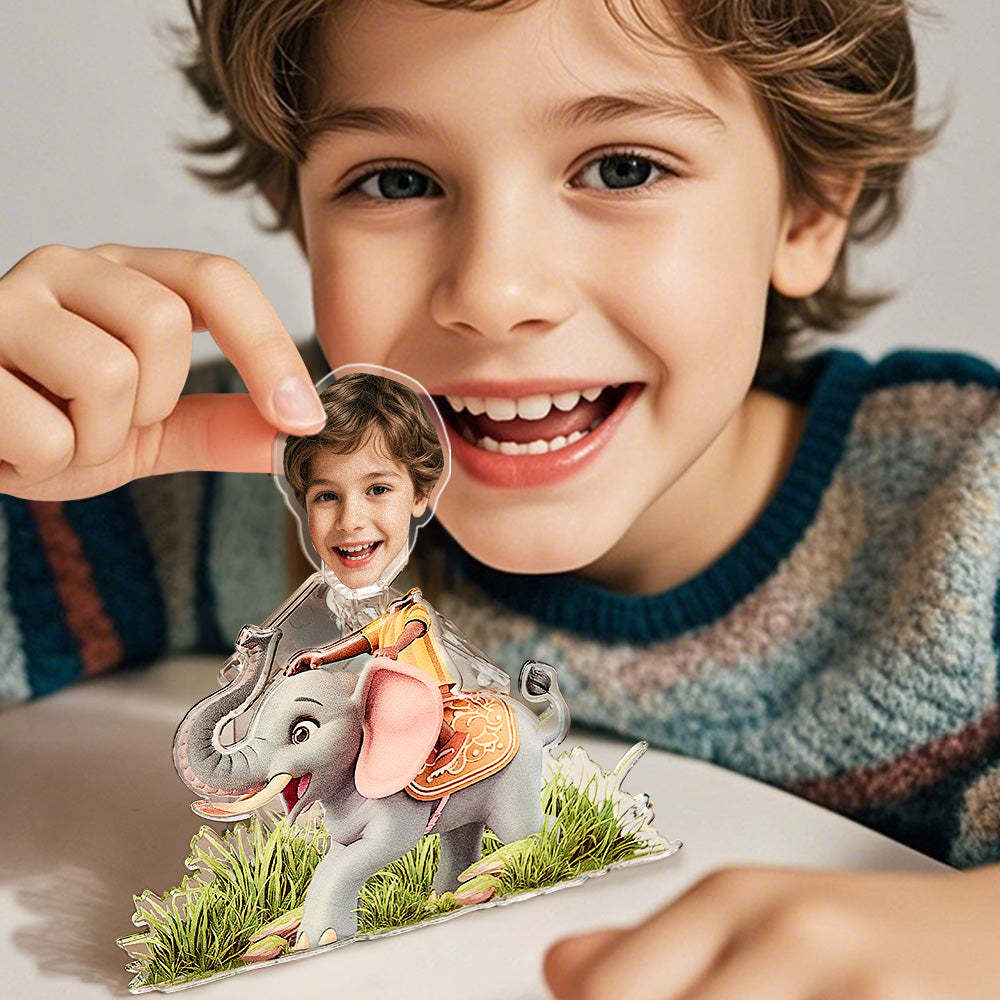 Personalized Face Kids and Animal Shaking Head Standee Gift for Kids -