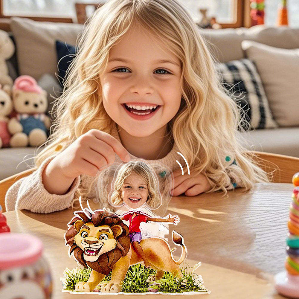 Personalized Face Kids and Animal Shaking Head Standee Gift for Kids -