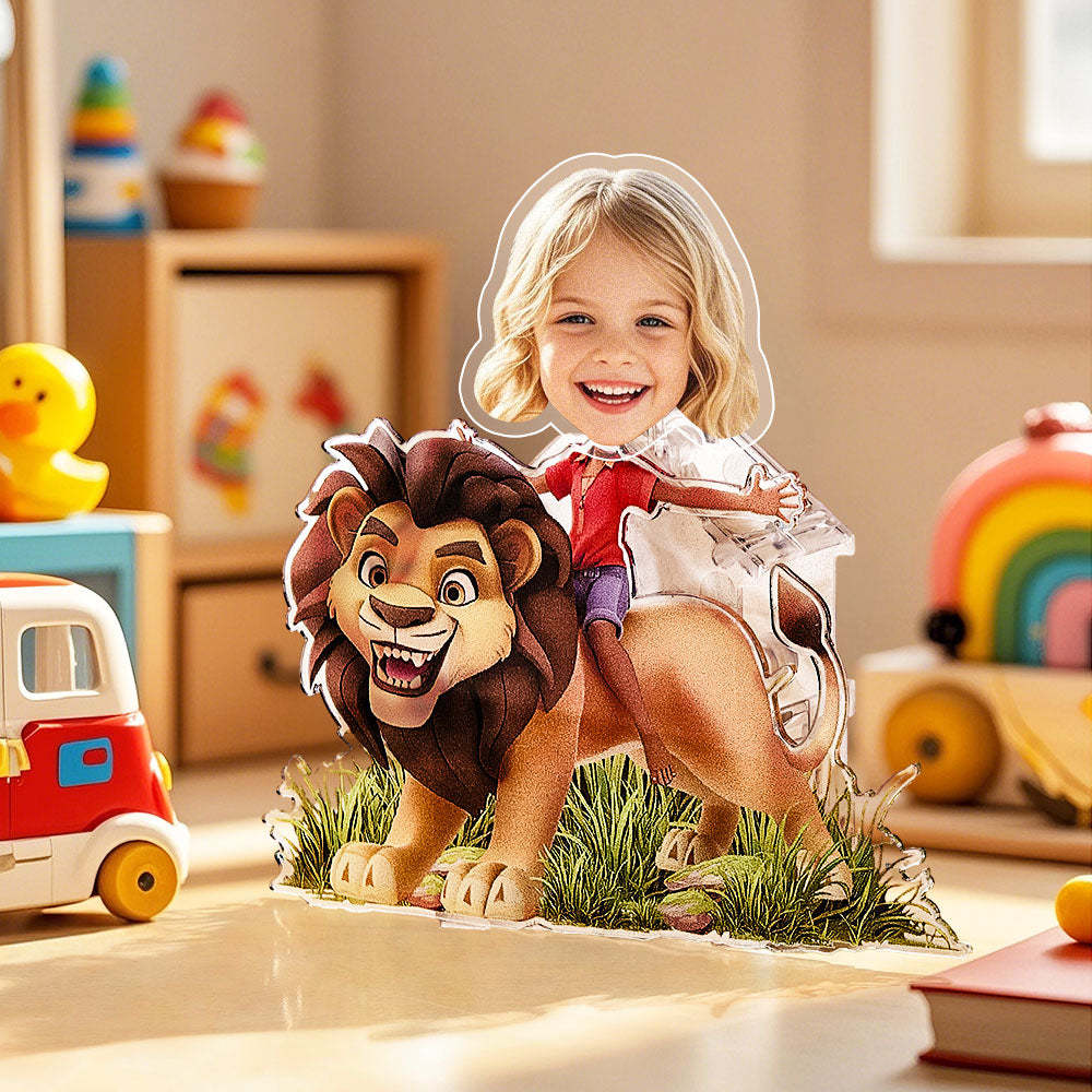 Personalized Face Kids and Animal Shaking Head Standee Gift for Kids -