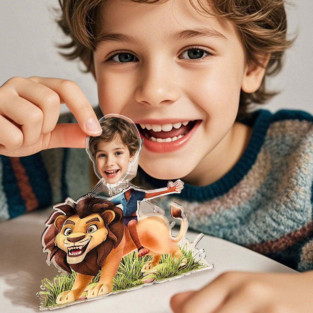 Personalized Face Kids and Animal Shaking Head Standee Gift for Kids -
