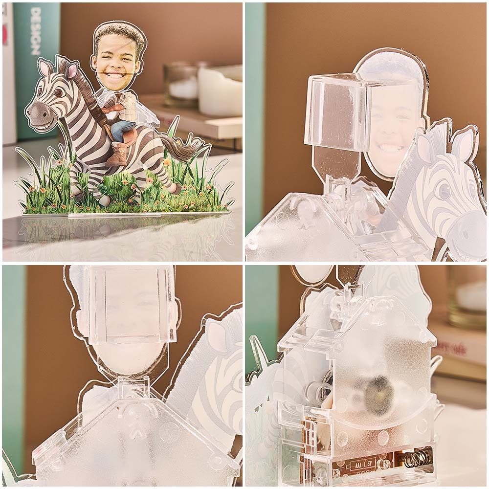 Personalized Face Kids and Animal Shaking Head Standee Gift for Kids -