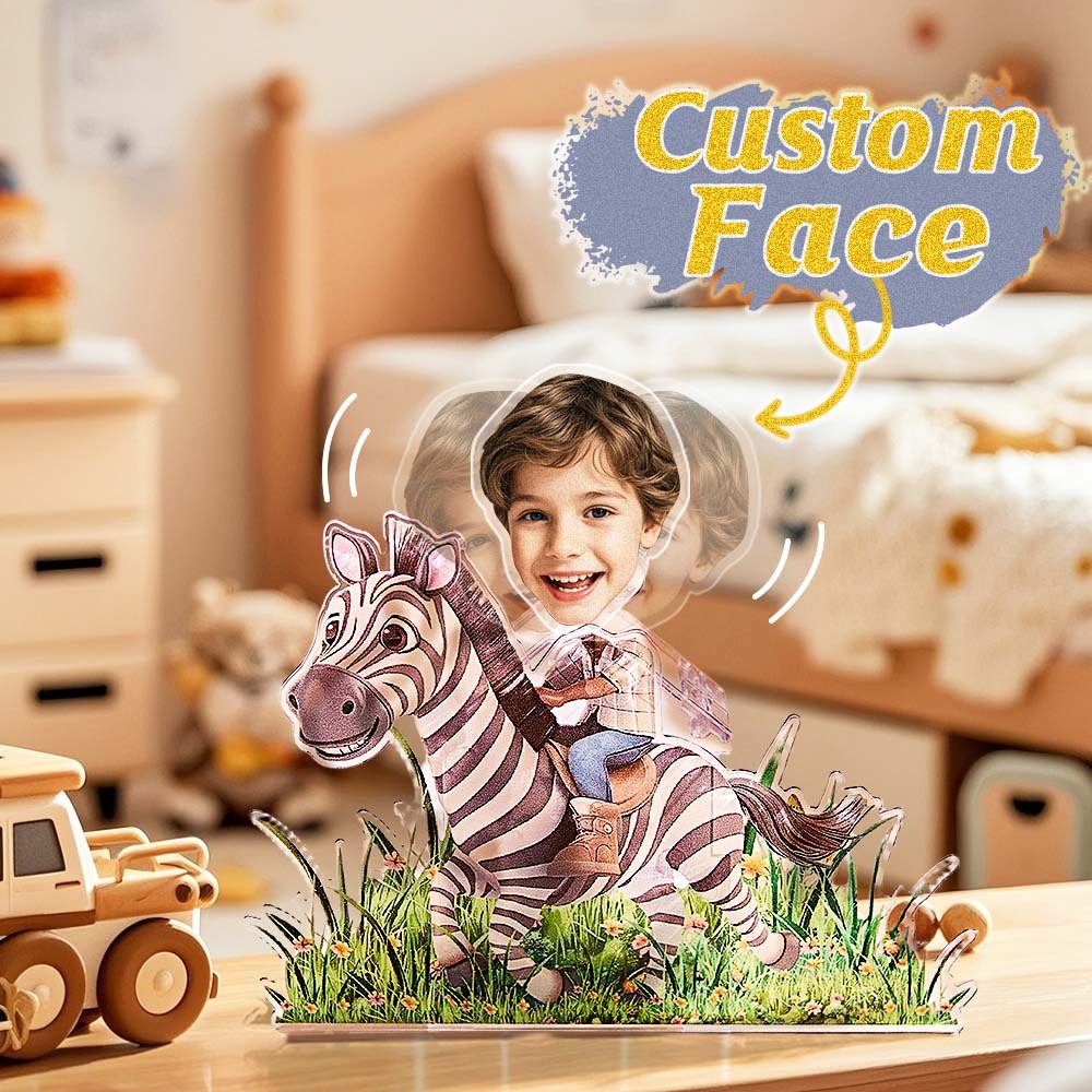 Personalized Face Kids and Animal Shaking Head Standee Gift for Kids -