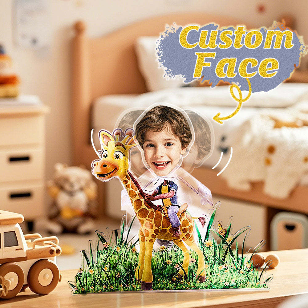 Personalized Face Kids and Animal Shaking Head Standee Gift for Kids -
