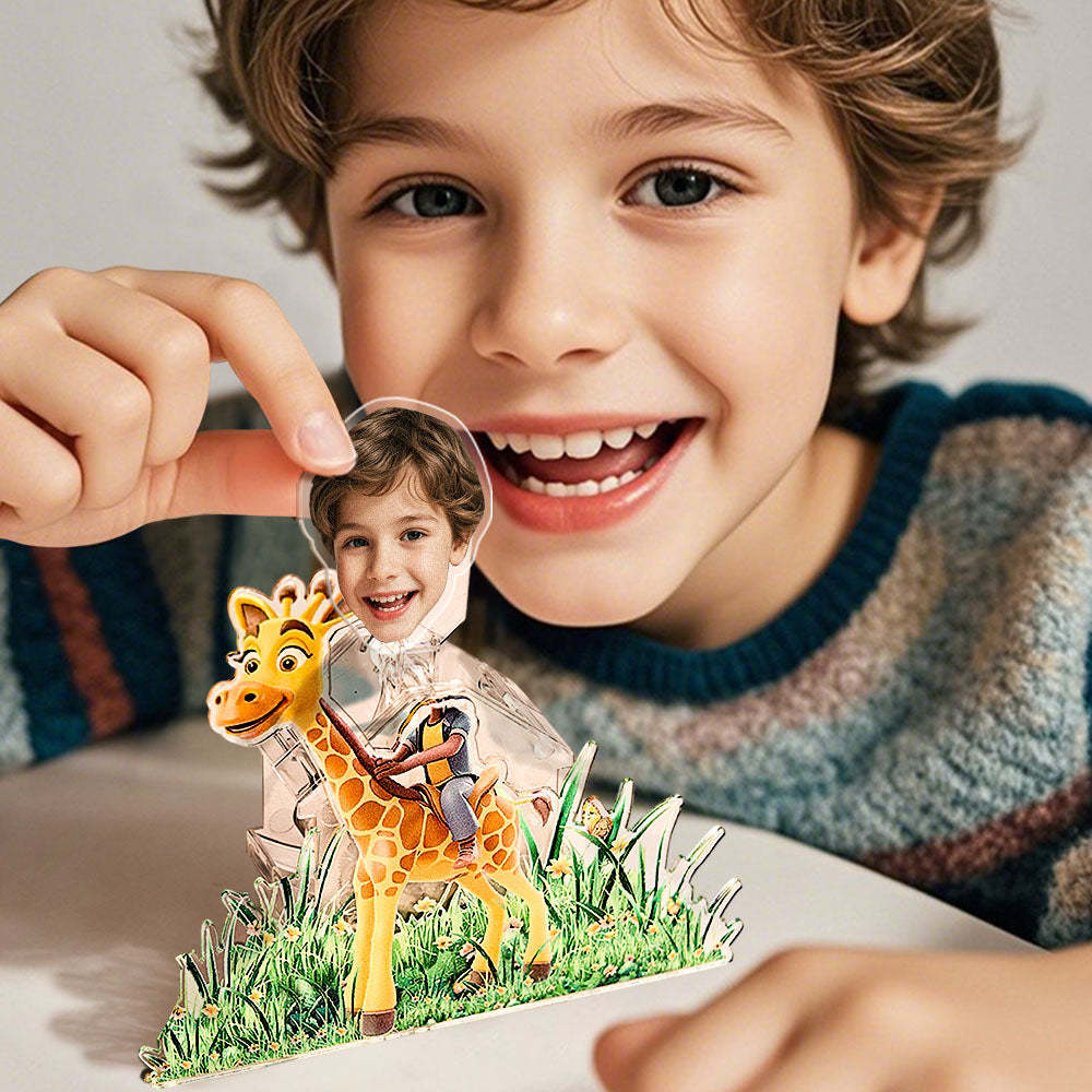 Personalized Face Kids and Animal Shaking Head Standee Gift for Kids -