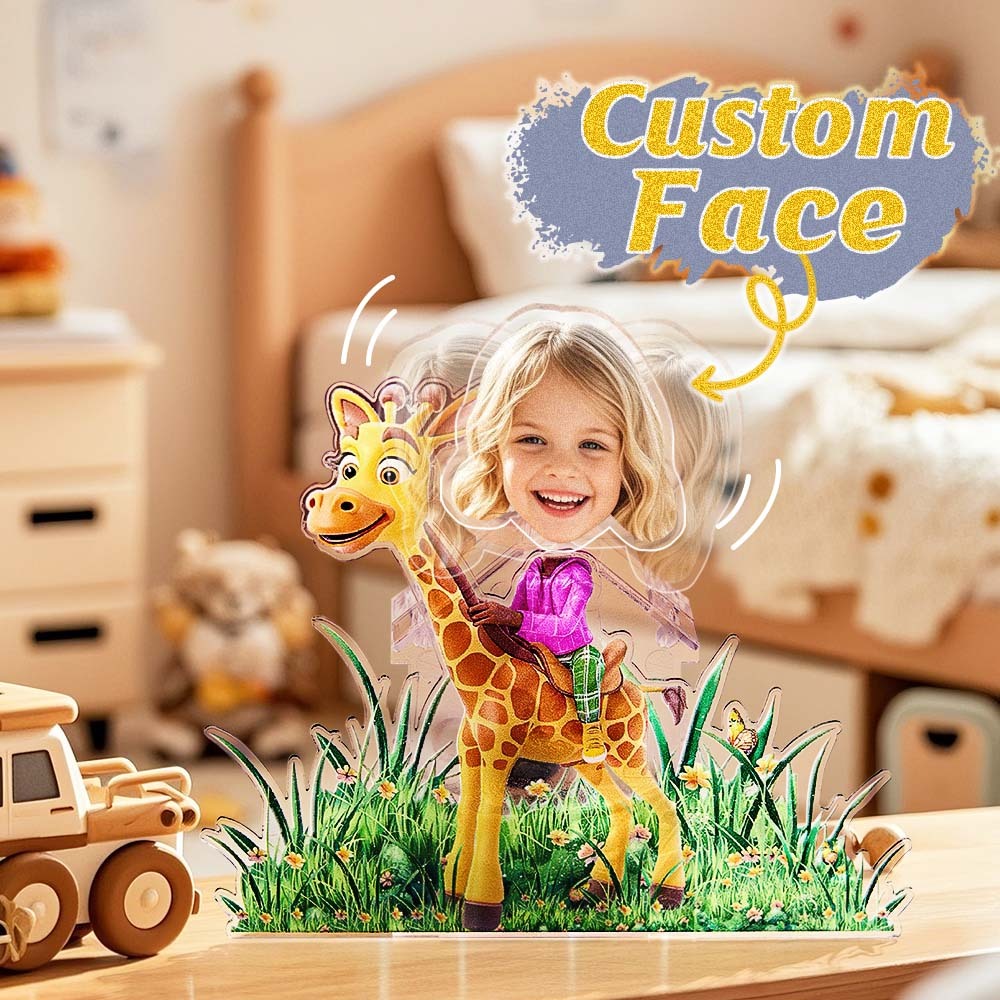 Personalized Face Kids and Animal Shaking Head Standee Gift for Kids -