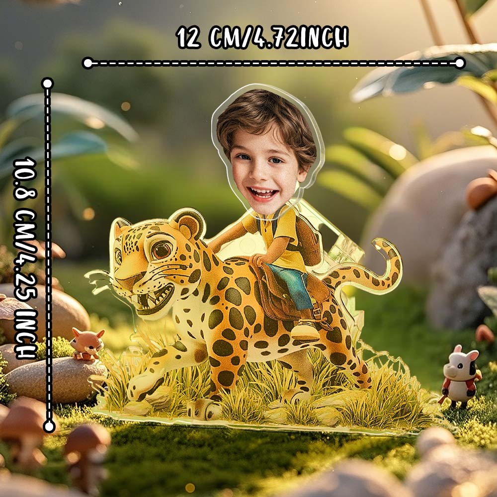 Personalized Face Kids and Animal Shaking Head Standee Gift for Kids -