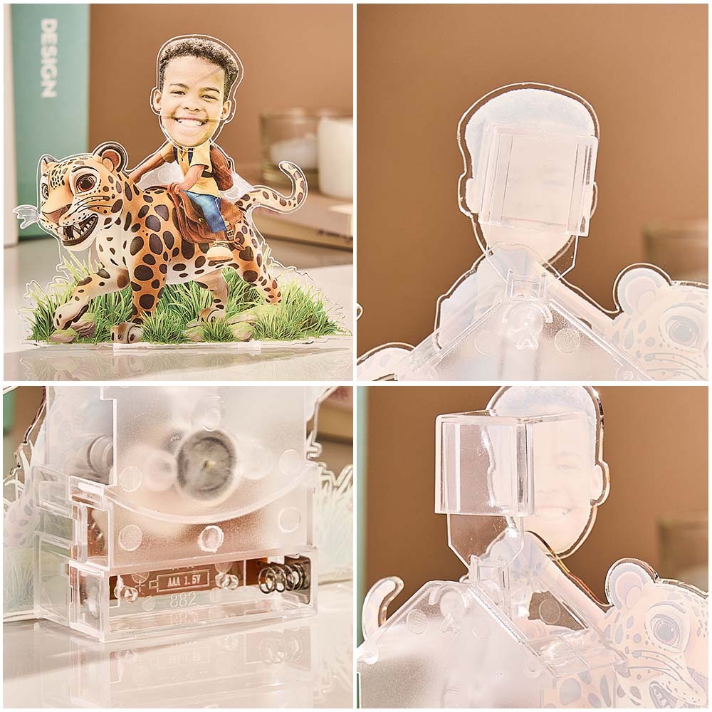 Personalized Face Kids and Animal Shaking Head Standee Gift for Kids -