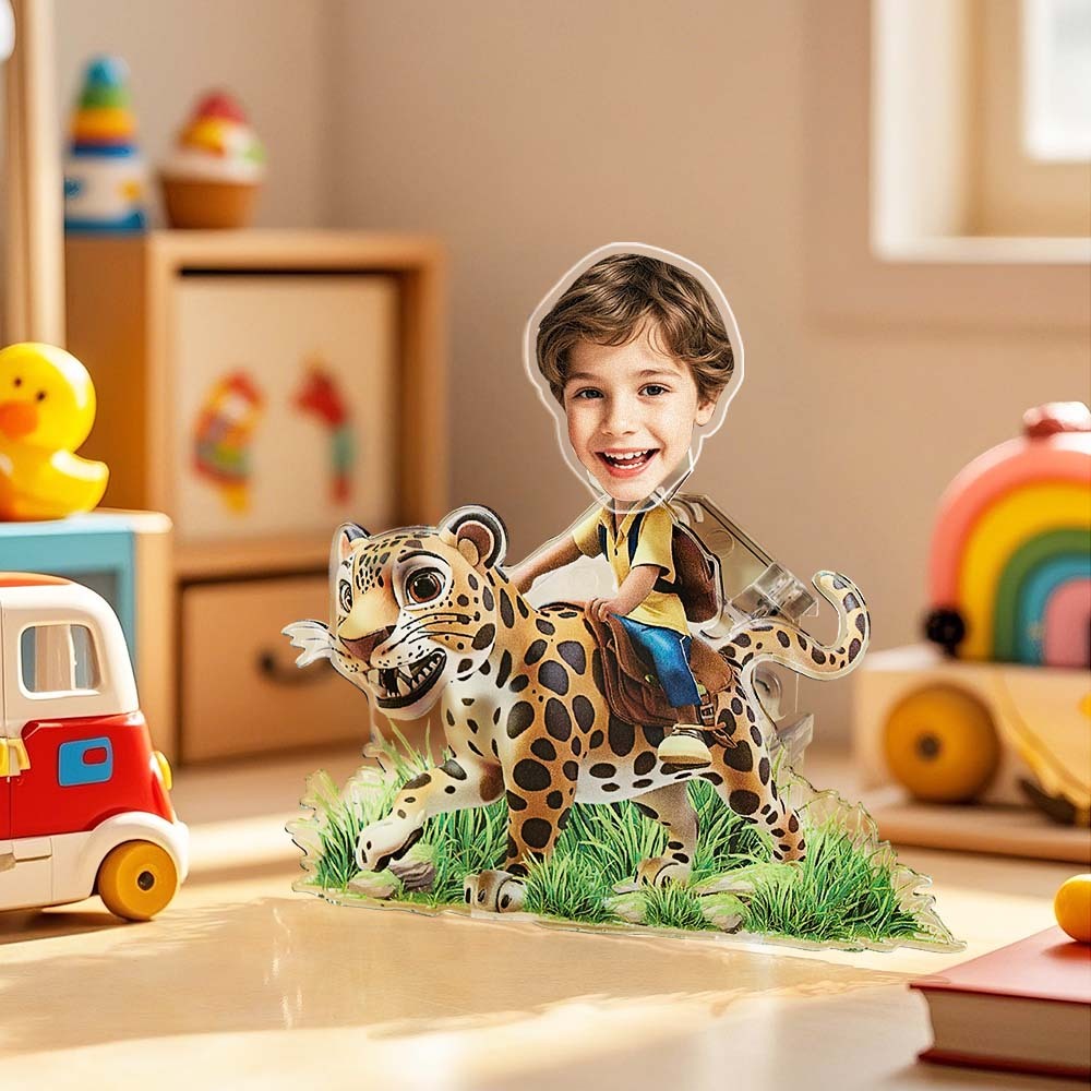 Personalized Face Kids and Animal Shaking Head Standee Gift for Kids -