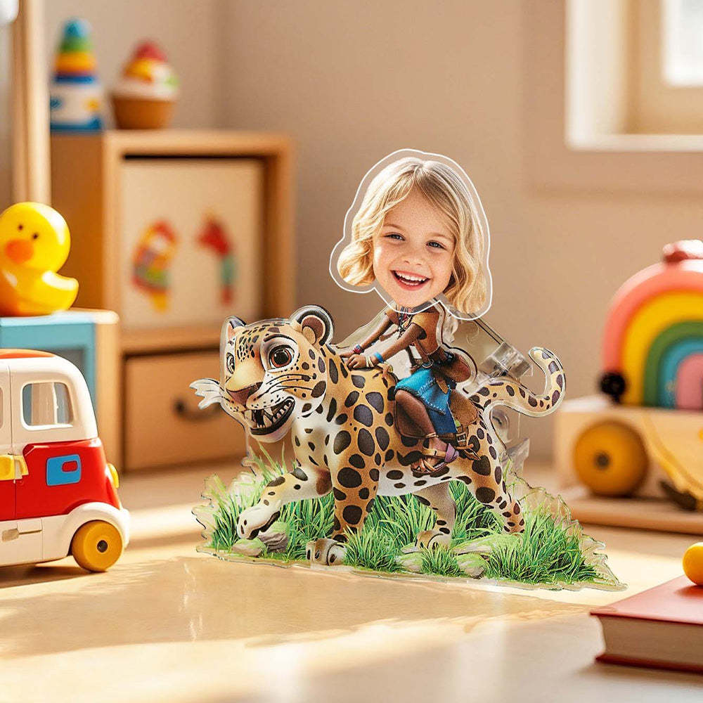 Personalized Face Kids and Animal Shaking Head Standee Gift for Kids -