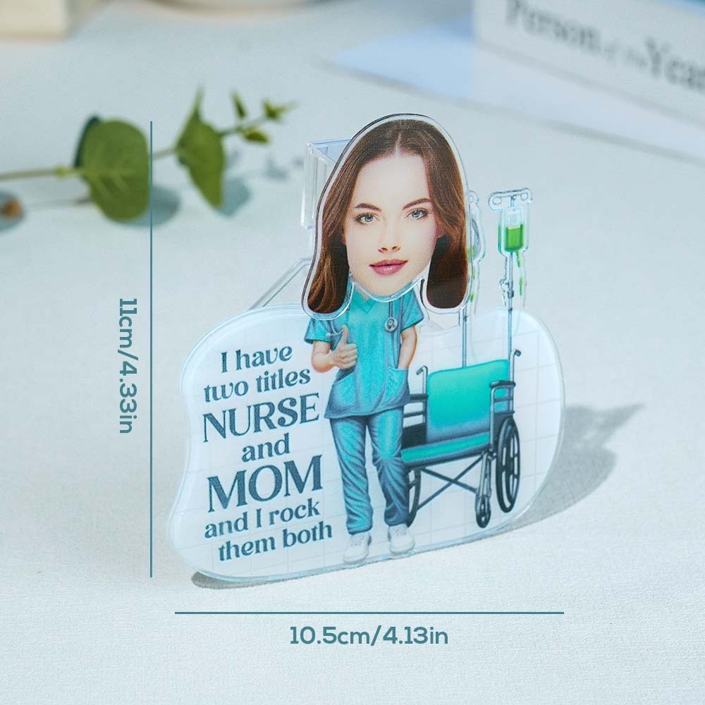 Personalized Face Nurse and Mom Shaking Head Standee Gift for Mom -