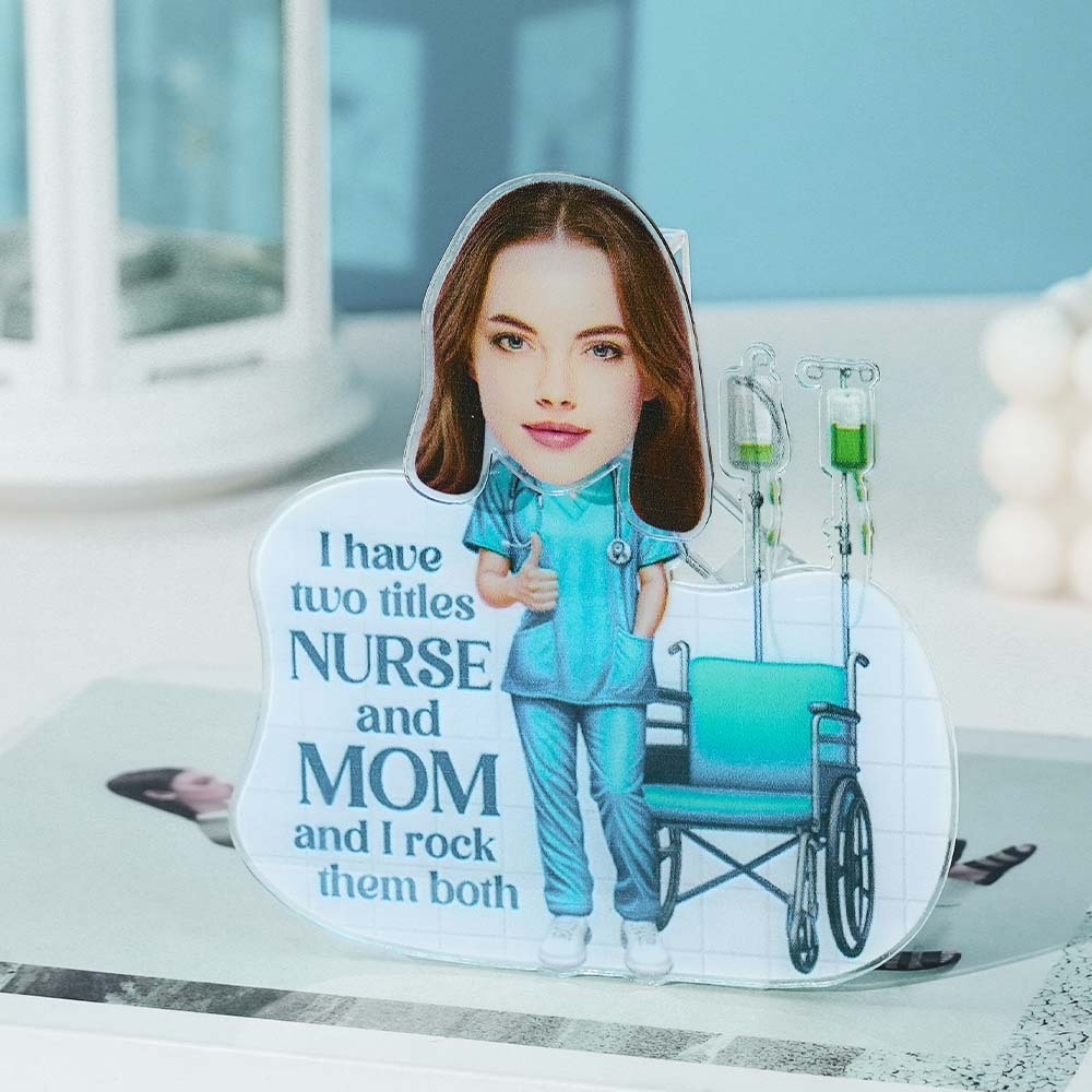 Personalized Face Nurse and Mom Shaking Head Standee Gift for Mom -