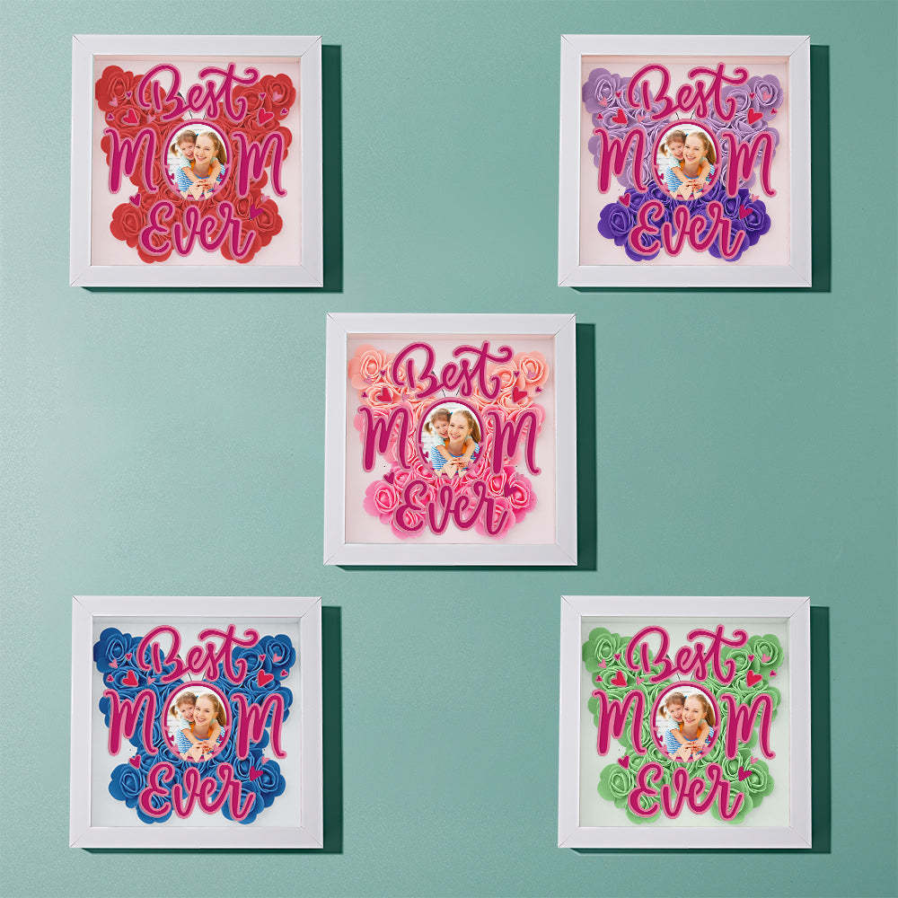 Personalized Photo Flower Shadow Box Frame Mother's Day Gift -