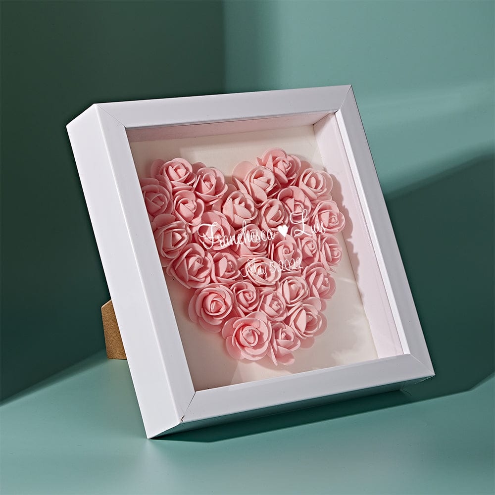 Personalized Flower Shadow Box With 3 Names Mother's Day Gifts