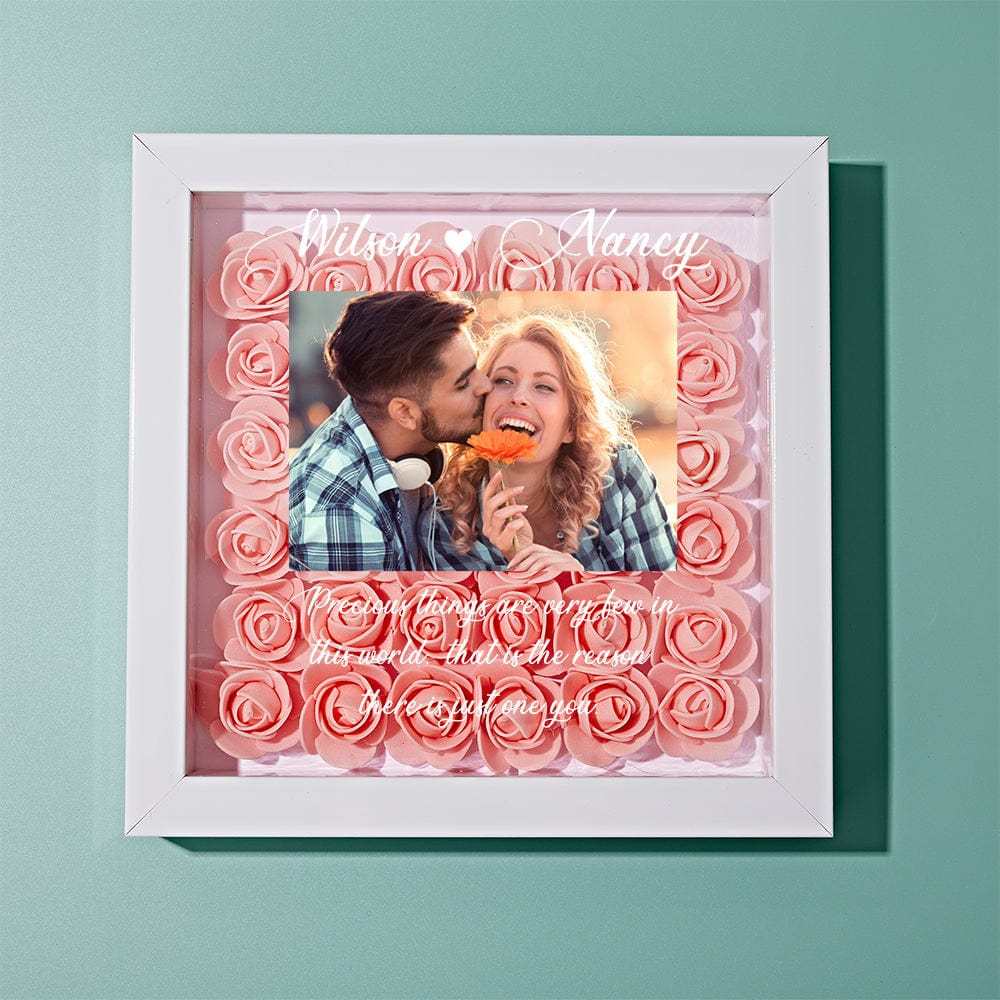 Custom Photo Flower Shadow Box Personalized Flower Shadowbox Frame Gift - GiftLab