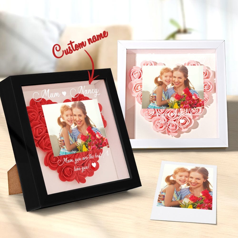 Custom Photo Flower Shadow Box Personalized Flower Shadowbox Frame Gifts for Mum