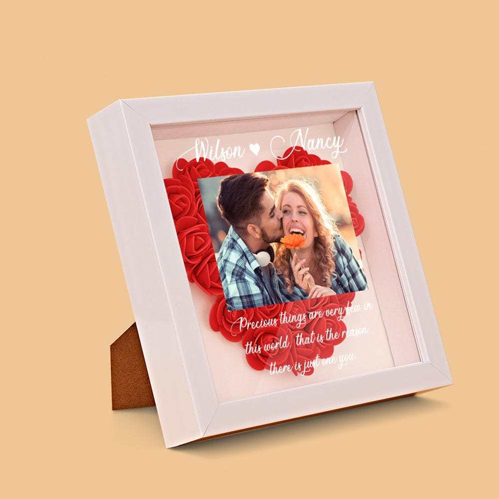 Custom Photo Flower Shadow Box Personalized Flower Shadowbox Frame Gift - GiftLab