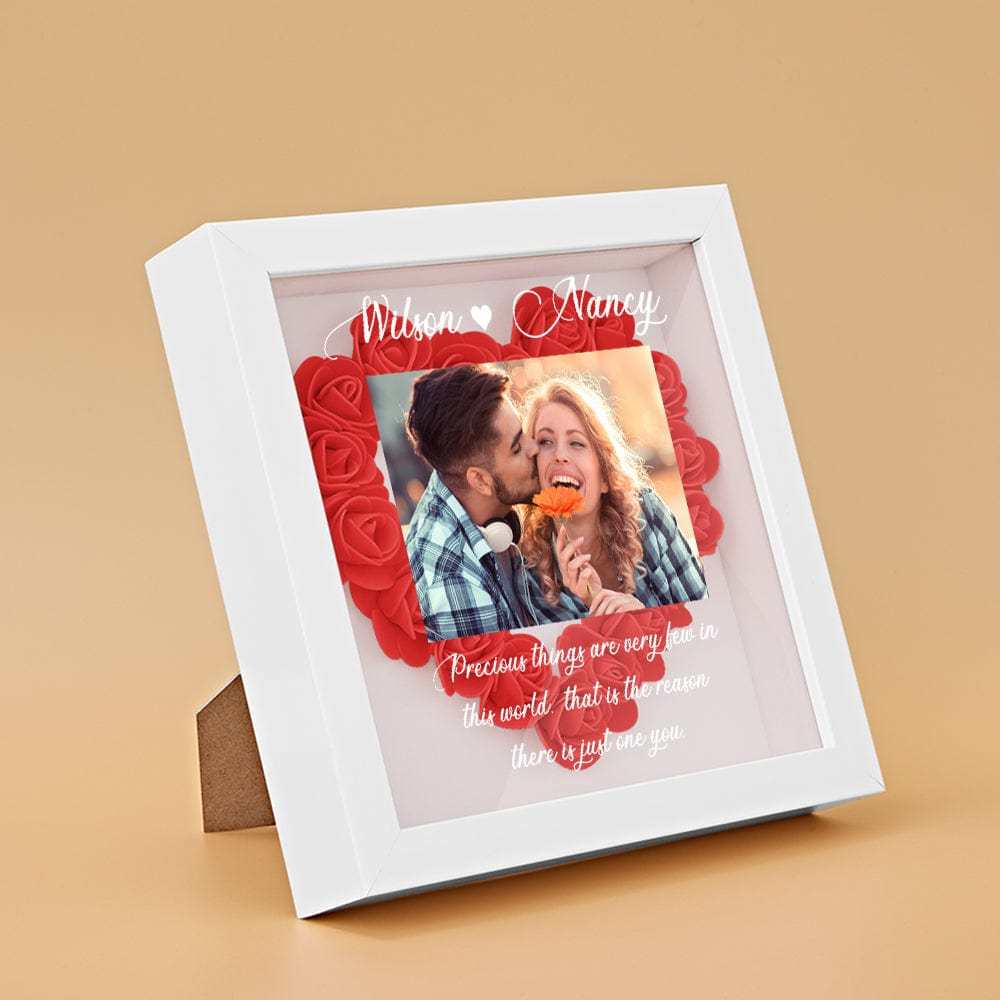 Custom Photo Flower Shadow Box Personalized Flower Shadowbox Frame Gift - GiftLab