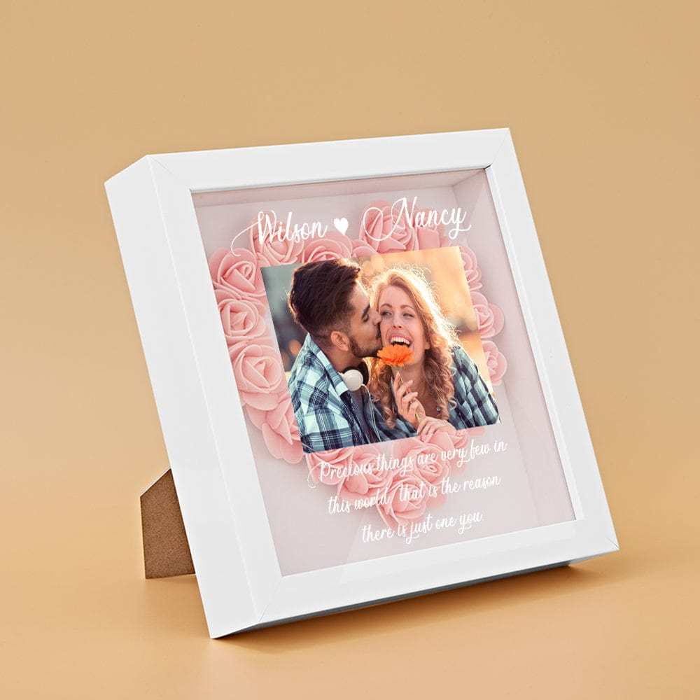 Custom Photo Flower Shadow Box Personalized Flower Shadowbox Frame Gift - GiftLab
