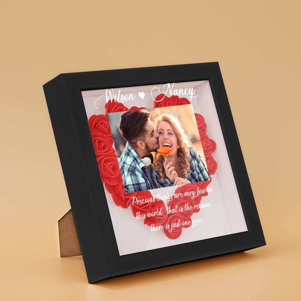 Custom Photo Flower Shadow Box Personalized Flower Shadowbox Frame Gift - GiftLab