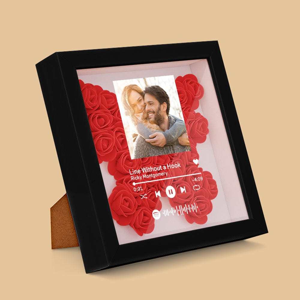 Custom Scannable Spotify Code Photo Music Flower Shadow Box Personalized Flower Shadowbox Frame Gift - GiftLab