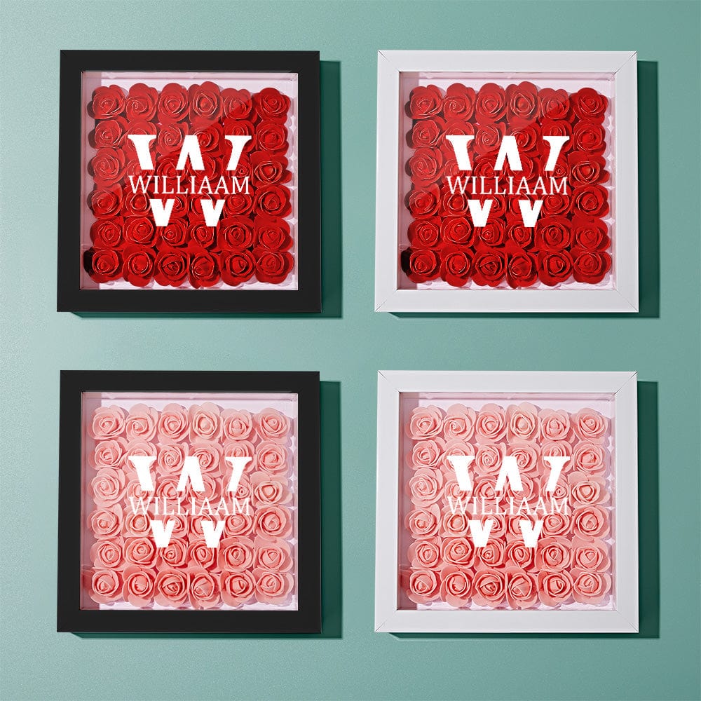 Custom Name Flower Shadow Box Personalized Creative Flower Shadowbox Frame Gift - GiftLab
