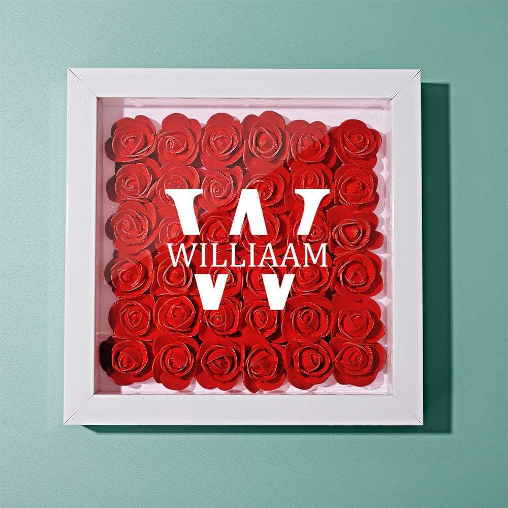 Custom Name Flower Shadow Box Personalized Creative Flower Shadowbox Frame Gift - GiftLab
