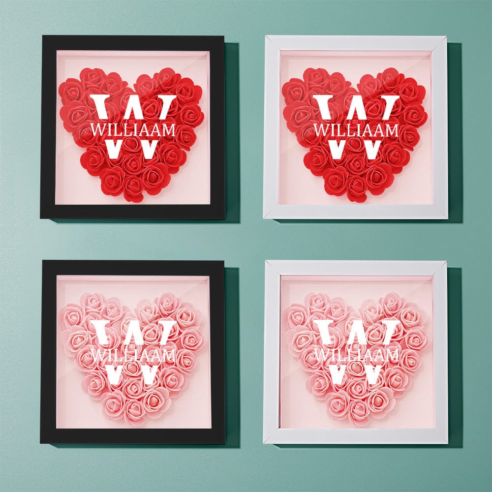 Custom Name Flower Shadow Box Personalized Creative Flower Shadowbox Frame Gift - GiftLab