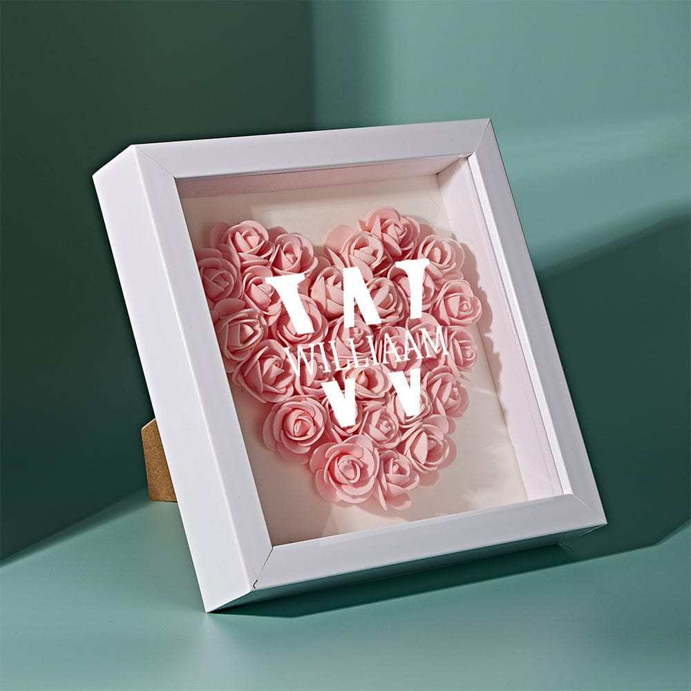 Custom Name Flower Shadow Box Personalized Creative Flower Shadowbox Frame Gift - GiftLab