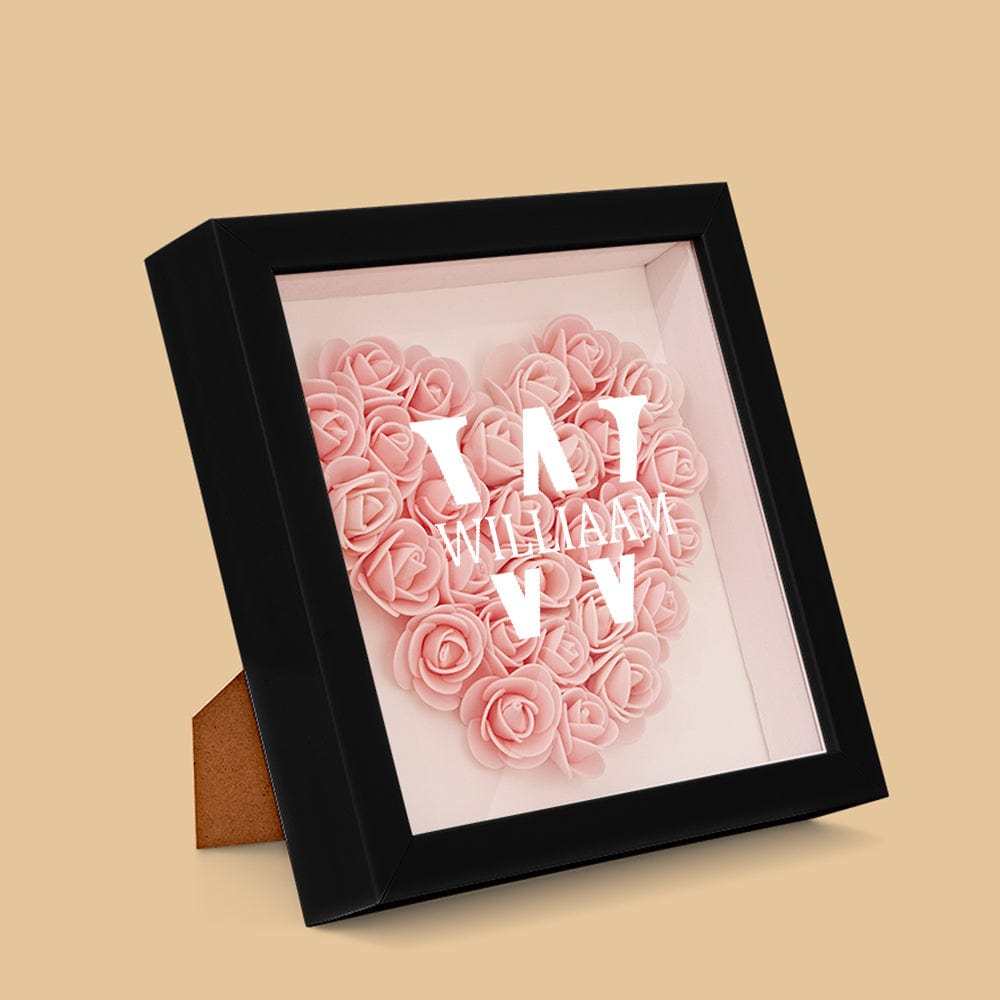 Custom Name Flower Shadow Box Personalized Creative Flower Shadowbox Frame Gift - GiftLab