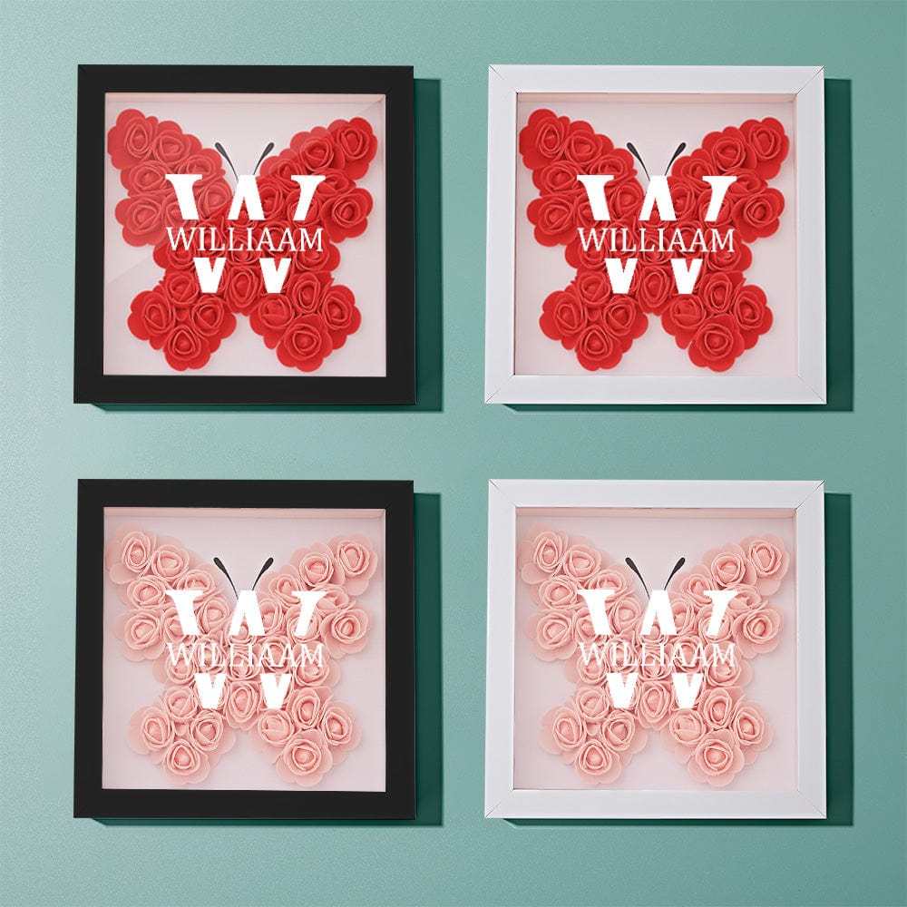Custom Name Flower Shadow Box Personalized Creative Flower Shadowbox Frame Gift - GiftLab
