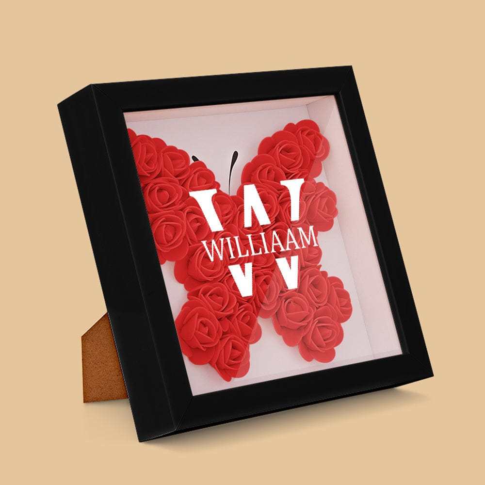 Custom Name Flower Shadow Box Personalized Creative Flower Shadowbox Frame Gift - GiftLab