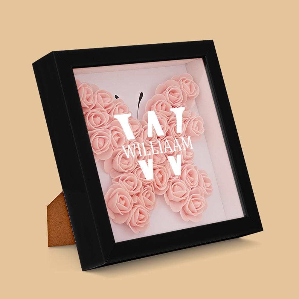 Custom Name Flower Shadow Box Personalized Creative Flower Shadowbox Frame Gift - GiftLab
