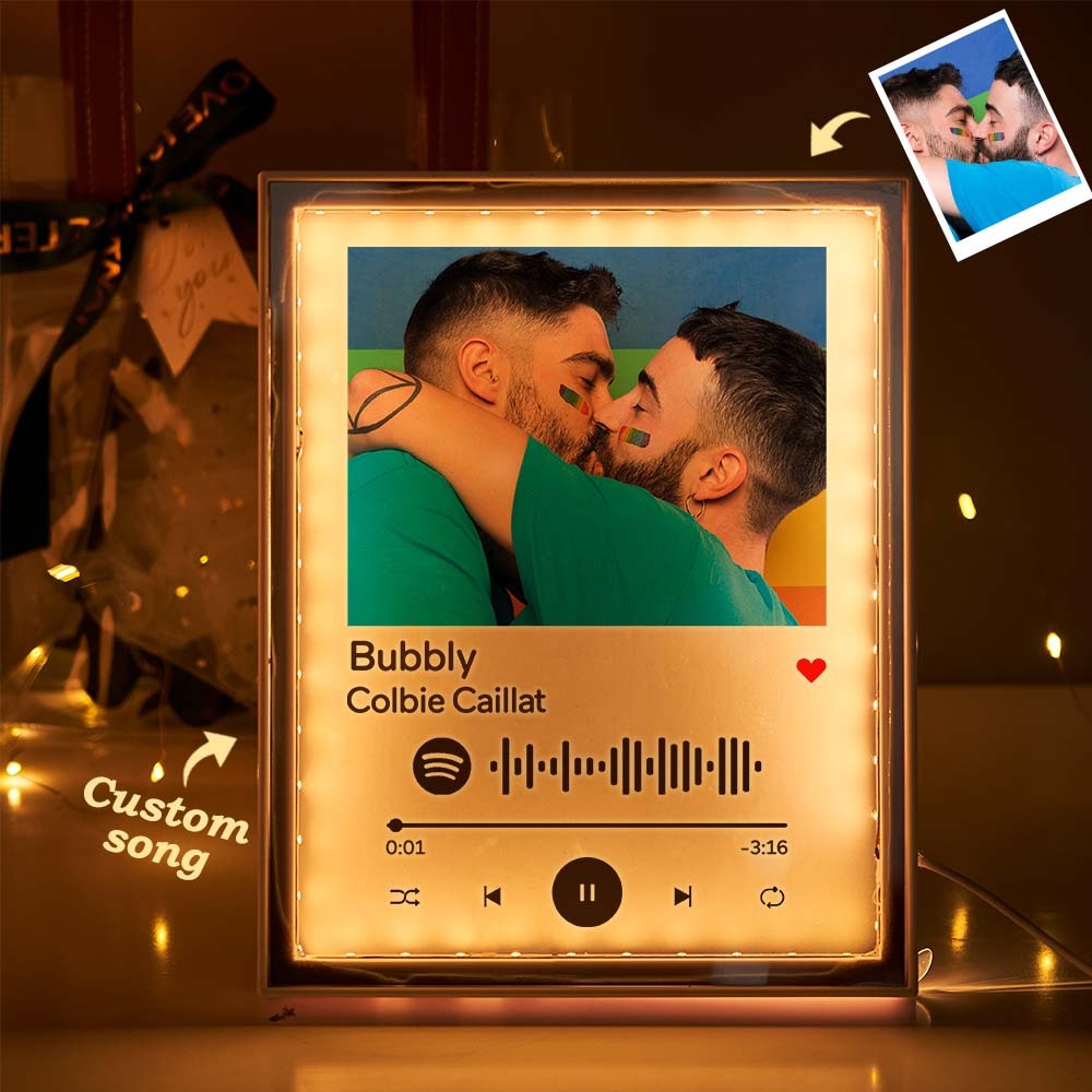Custom Pride Gifts Custom Spotify Code Mirror Night Light Custom Photo Plaque Keychain