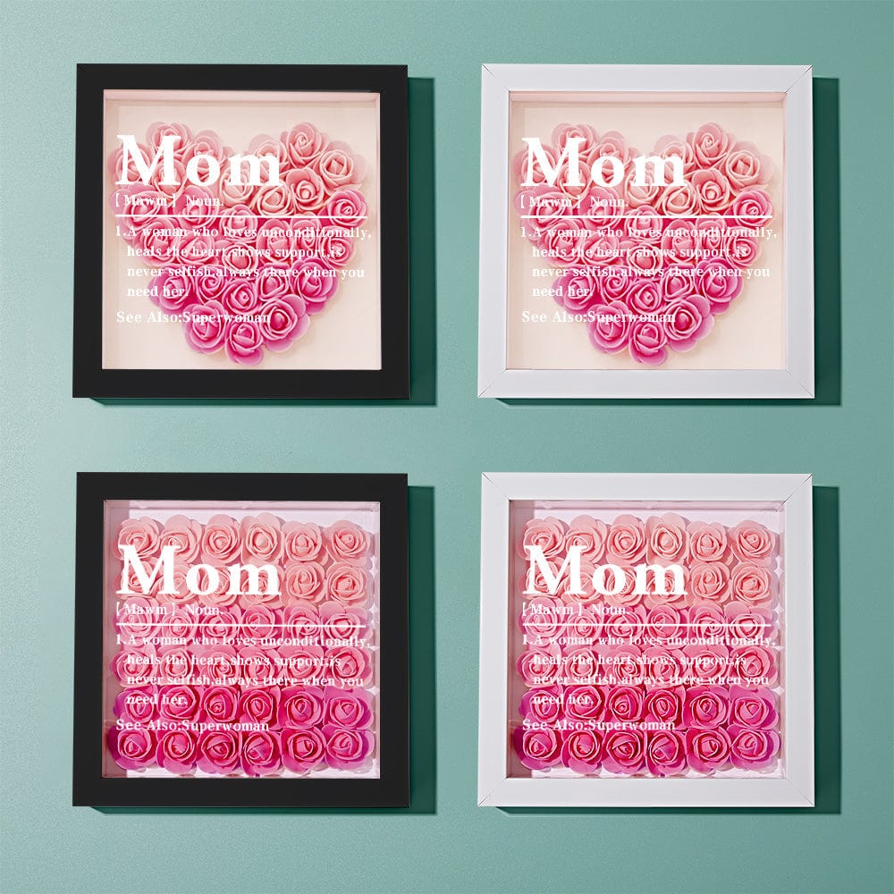 Gradient Pink Flower Shadow Box Frame Gift for Mom - GiftLab