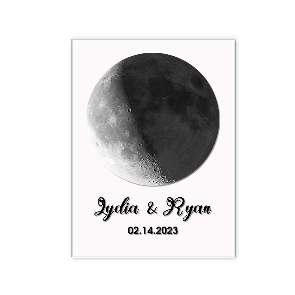 Custom Moon Phase Custom Glass Keychains Family Photo Plaque Night Light the Moon on the Day You were Born Photo Gifts