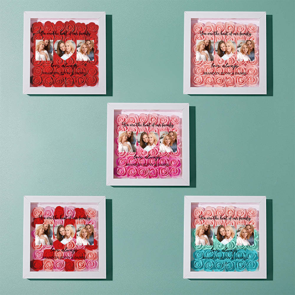Custom Photo Flower Shadow Box Personalized Flower Shadowbox Frame Mother's Day Gift -