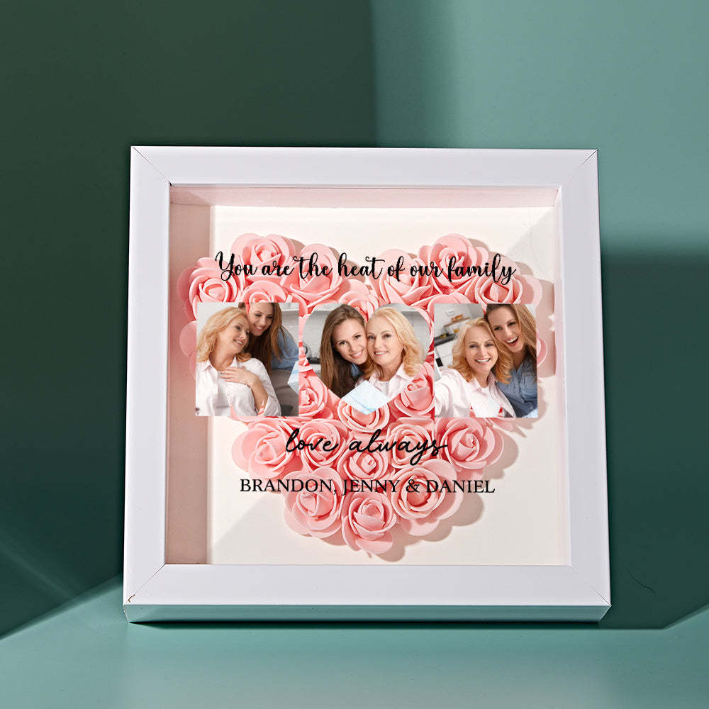 Custom Photo Flower Shadow Box Personalized Flower Shadowbox Frame Mother's Day Gift -