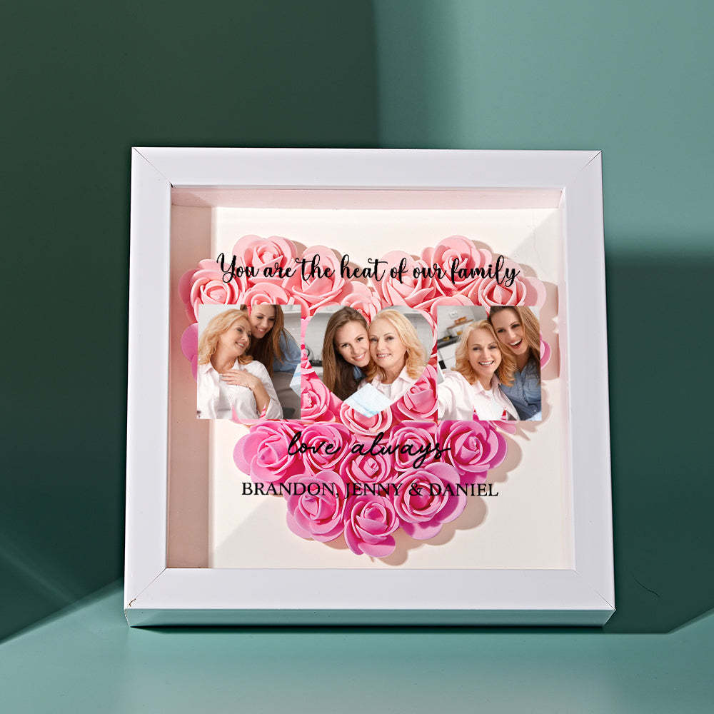 Custom Photo Flower Shadow Box Personalized Flower Shadowbox Frame Mother's Day Gift -