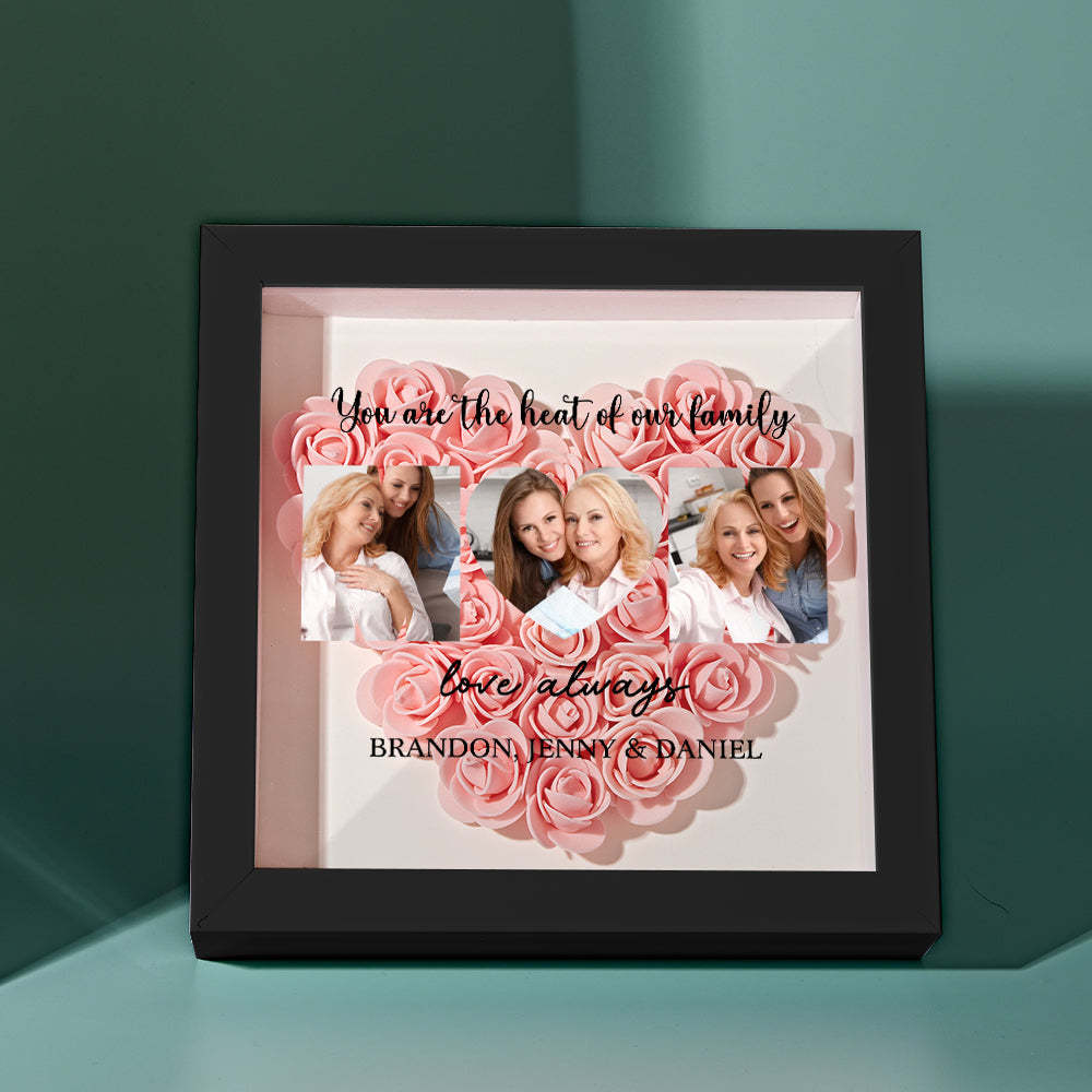 Custom Photo Flower Shadow Box Personalized Flower Shadowbox Frame Mother's Day Gift -