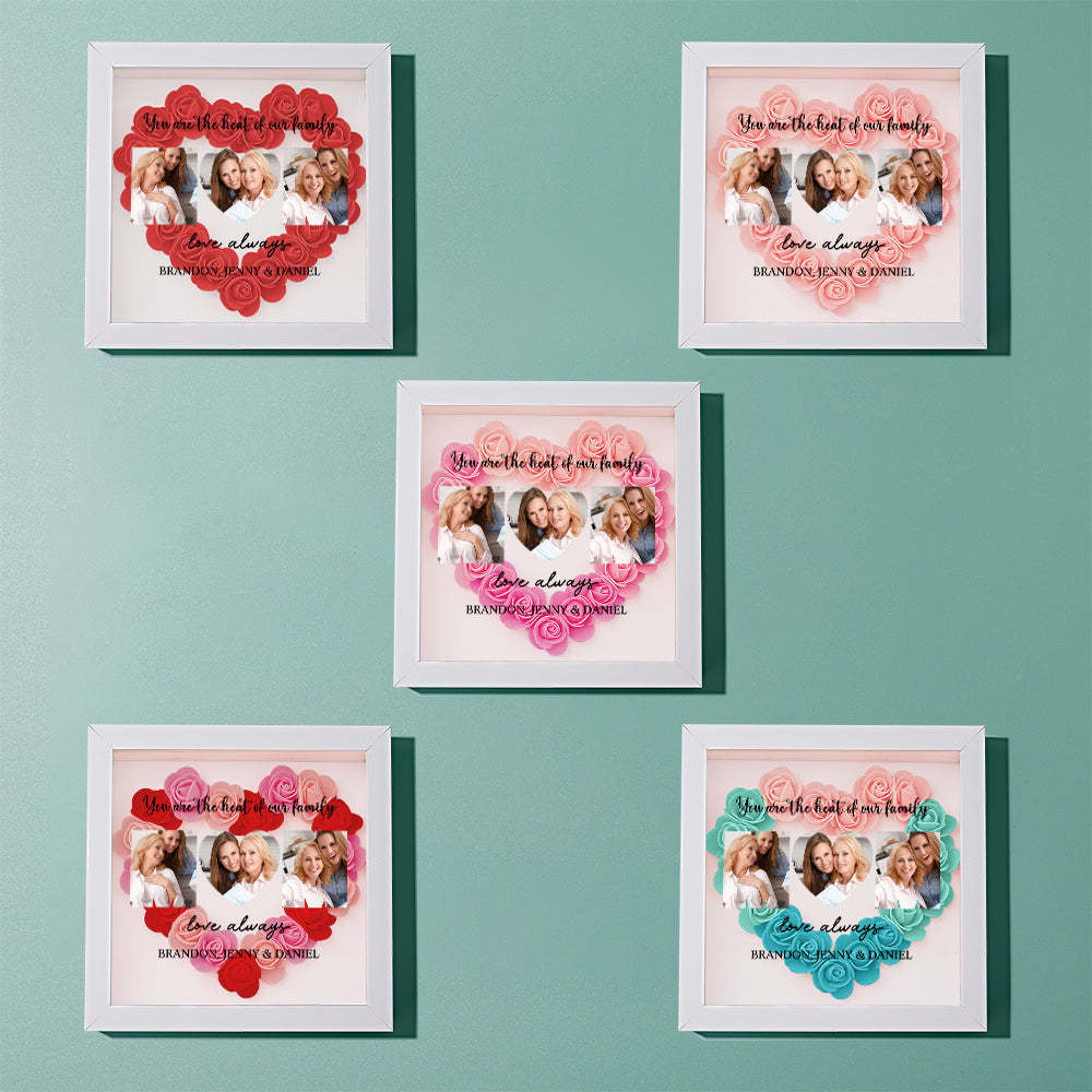 Custom Photo Flower Shadow Box Personalized Flower Shadowbox Frame Mother's Day Gift -