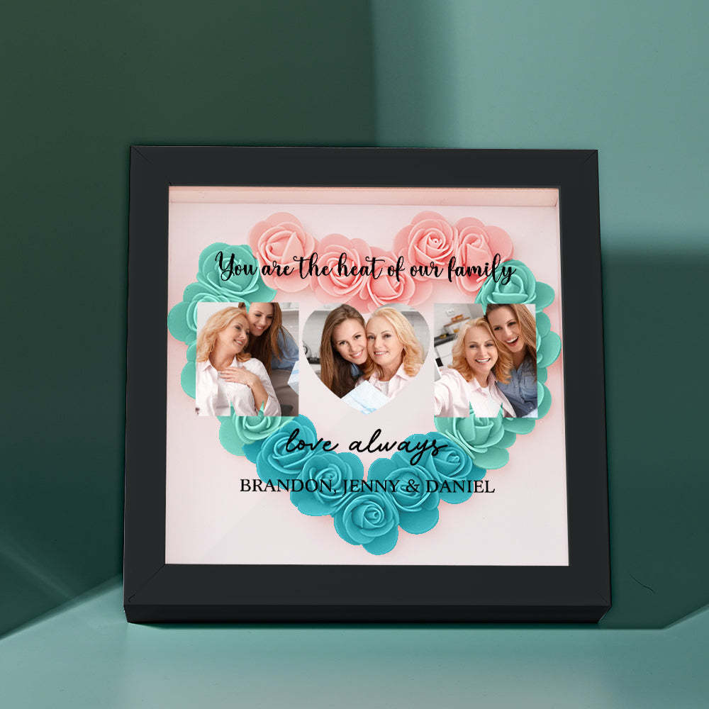 Custom Photo Flower Shadow Box Personalized Flower Shadowbox Frame Mother's Day Gift -
